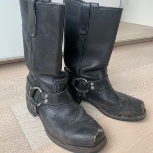 Leather Biker Boots